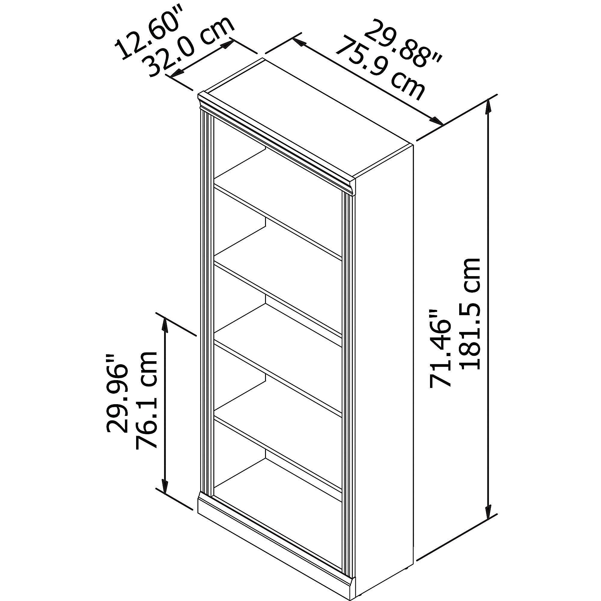 Linen White Oak 5 Shelf Bookcase L53798