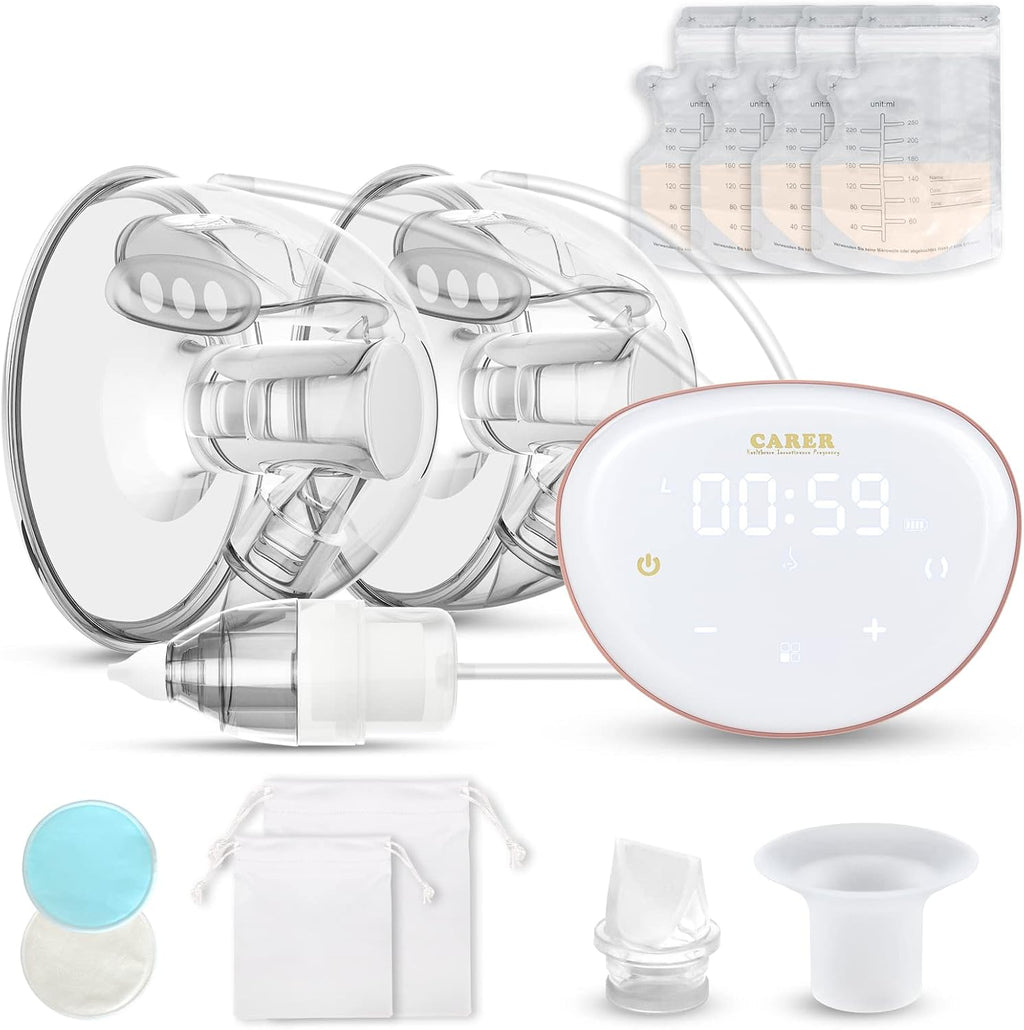 Portable Wearable Electric Breast Pump with 4 Mode 9 Levels, 28mm Flange R6966