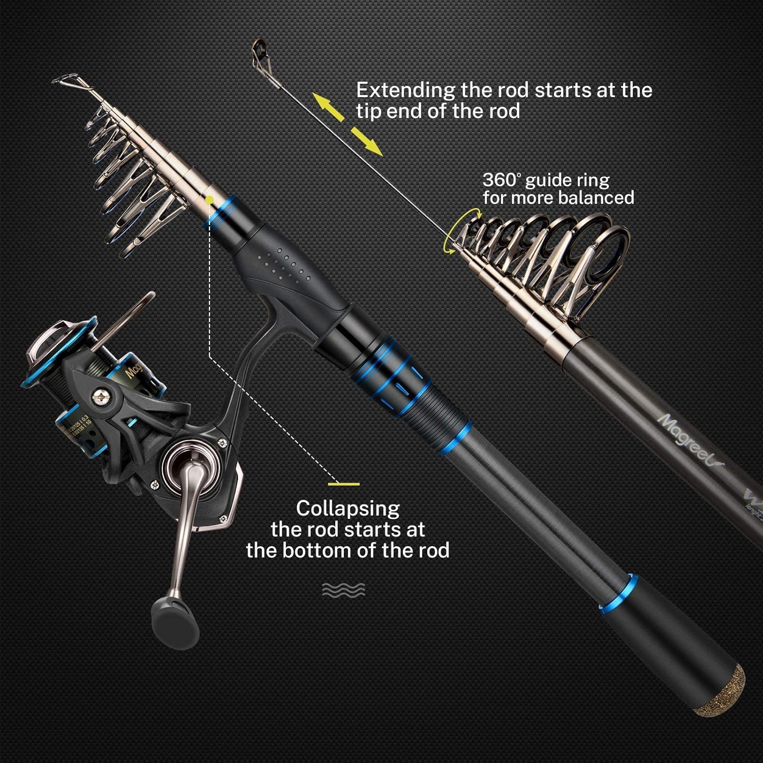 Carbon Fiber Telescopic Fishing Rod and Reel Combo D5596