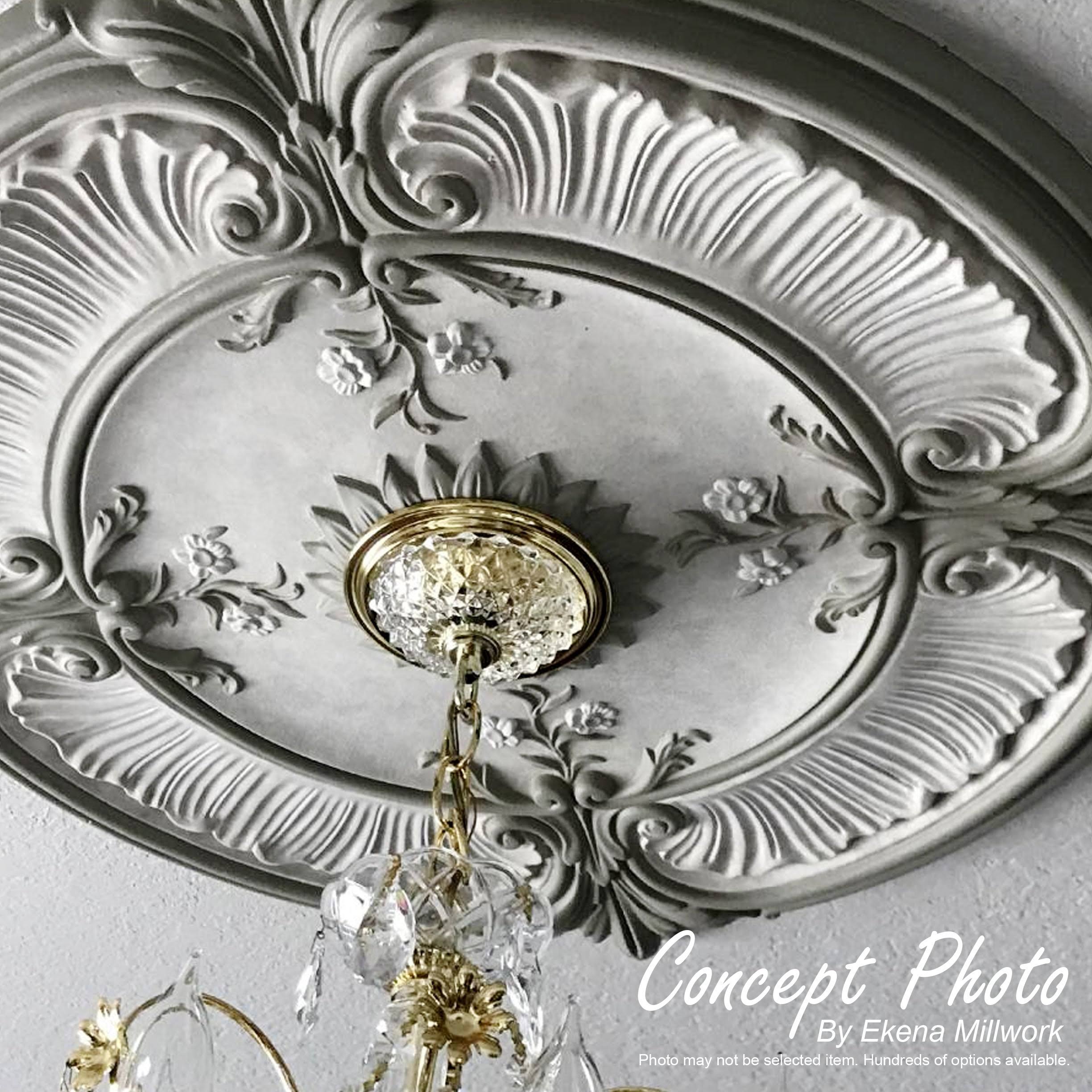 23 5/8 inchod x 3 5/8 inchid x 1 5/8 inchp Hand-Painted Night Shade Ceiling Medallion I767522