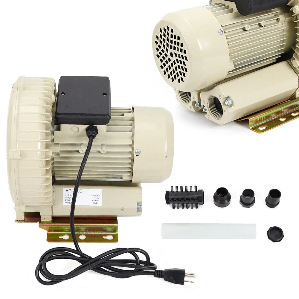110V 370W Commercial Air Pump Aquarium Hydroponics Aquaculture Fish Tank Pond Blower C785