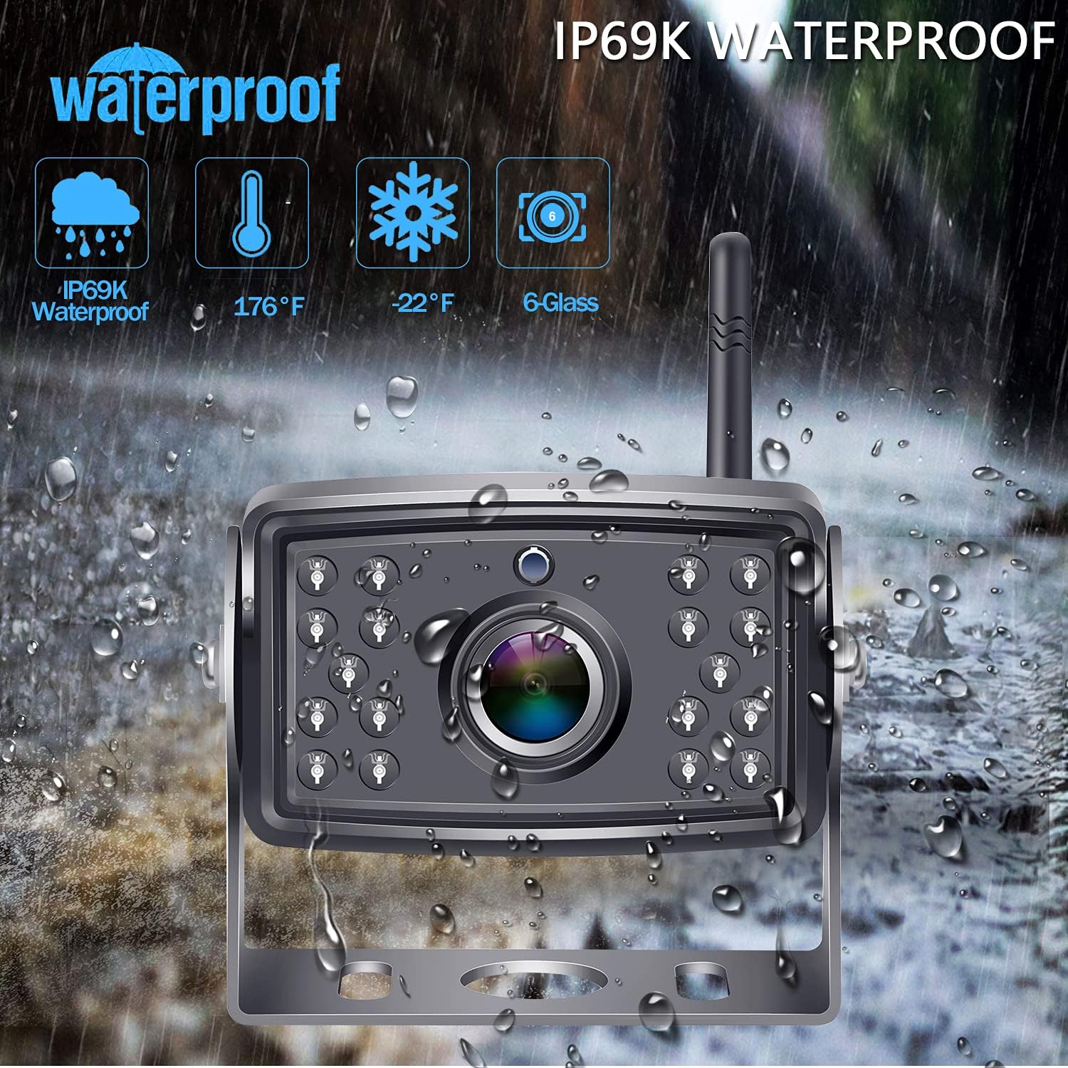 HD 1080P 7'' Monitor Bluetooth Backup Camera Kit J27785