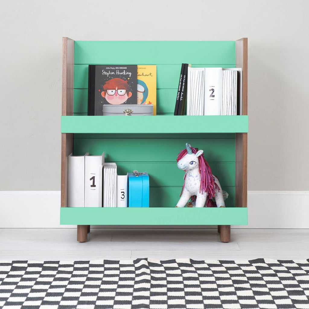 Kids Bookcase Walnut White L603