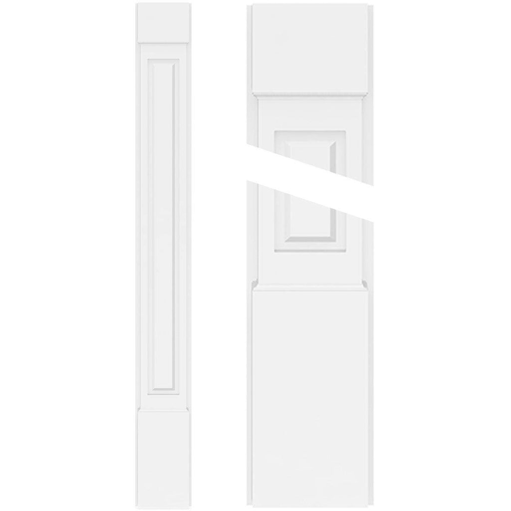 Raised Panel PVC Pilaster with Capital and Base (Pair) Y2312