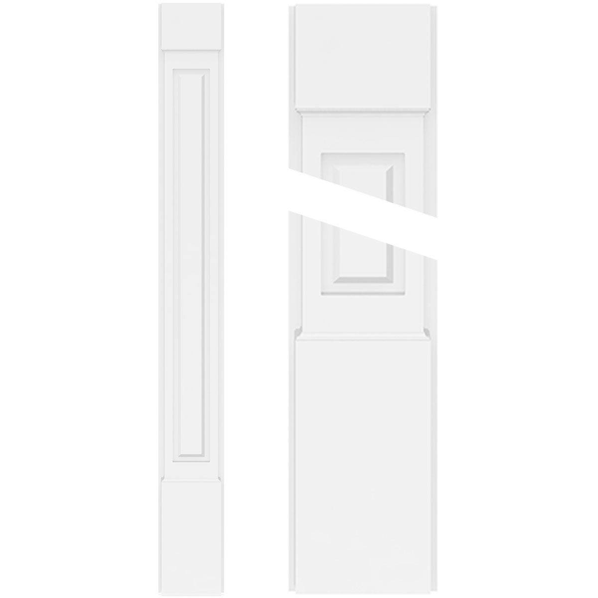 Raised Panel PVC Pilaster with Capital and Base (Pair) Y2312