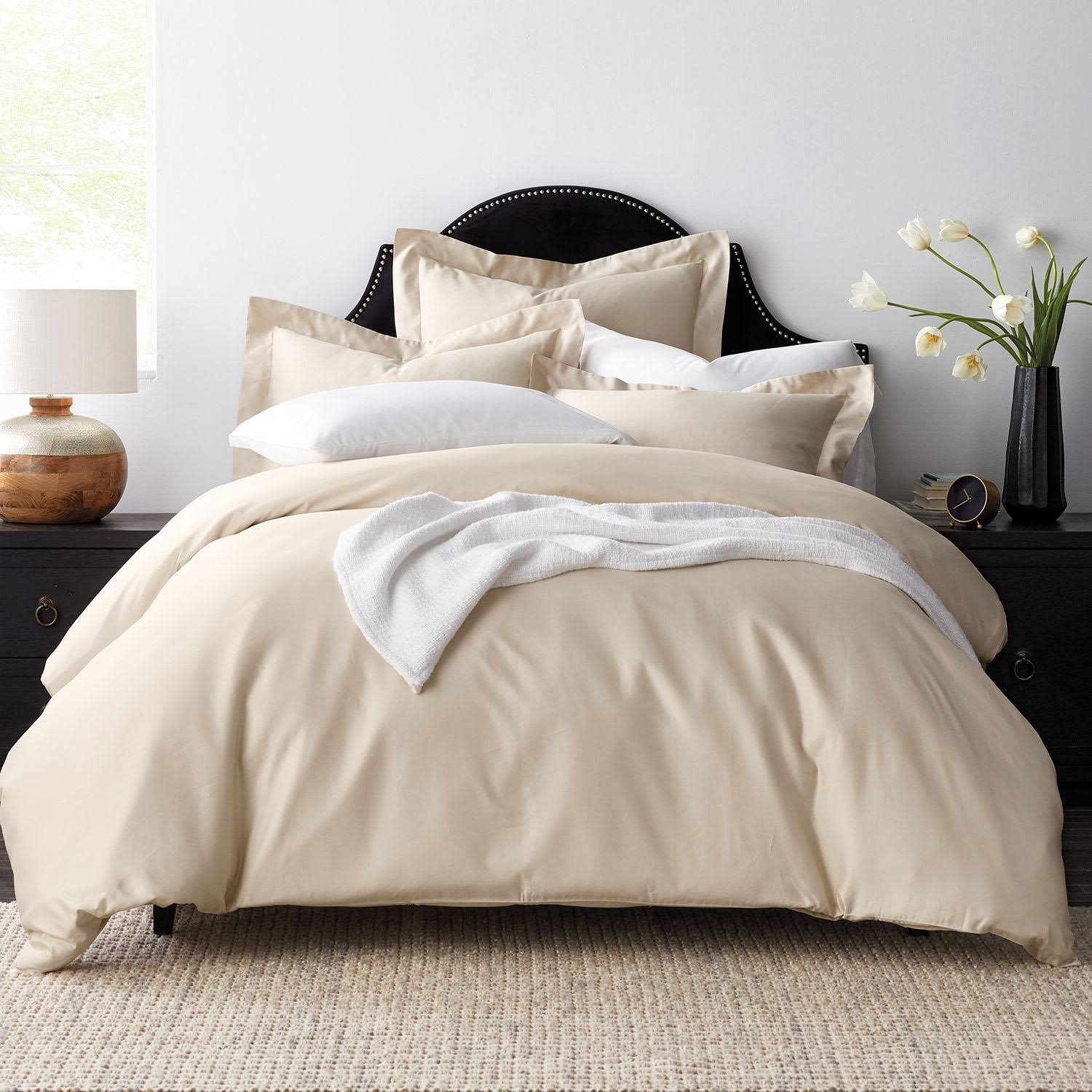 Ivory King Cotton Sateen Duvet Cover B42462