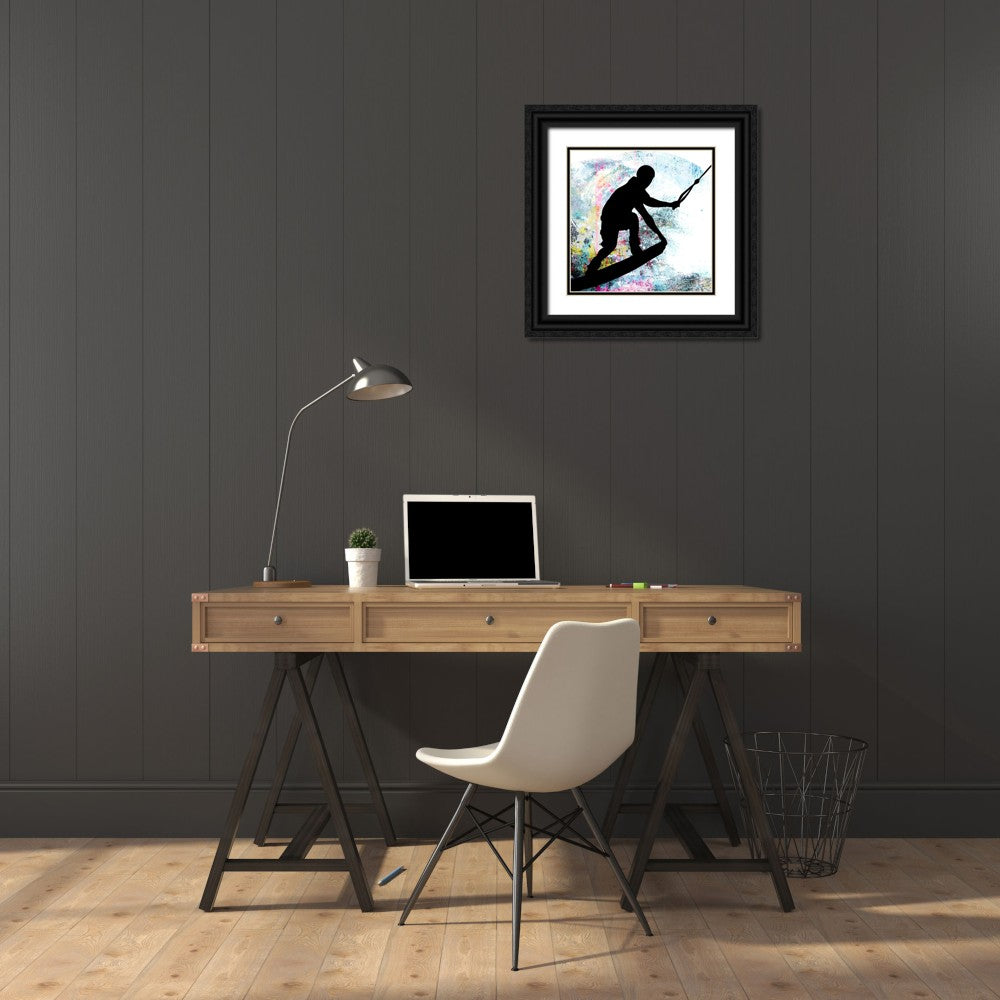 26x26 Black Ornate Wood Framed Art Print Y5632