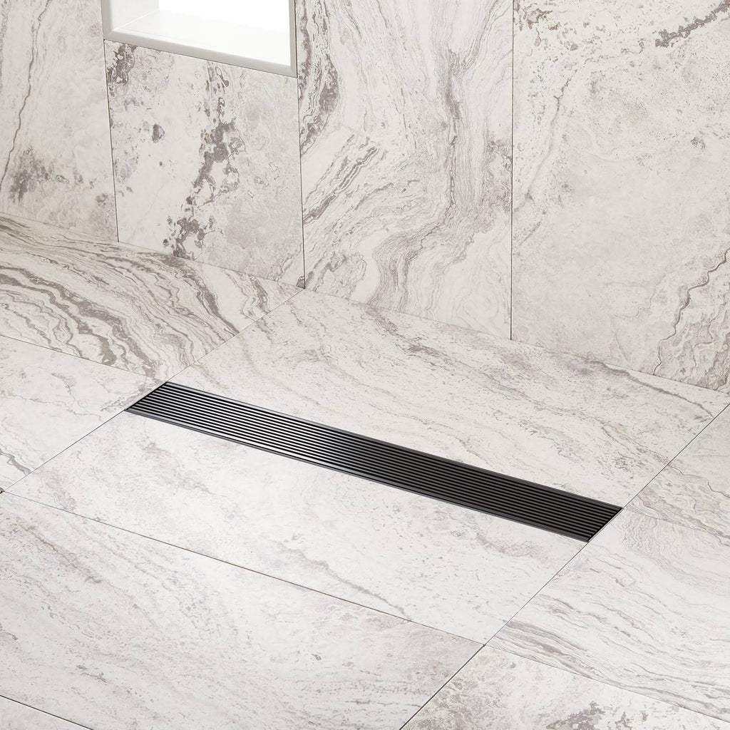 Matte Black Linear Shower Drain M537