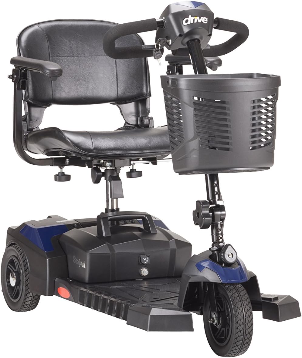 Red/Blue 3-Wheel Compact Travel Scooter F8502