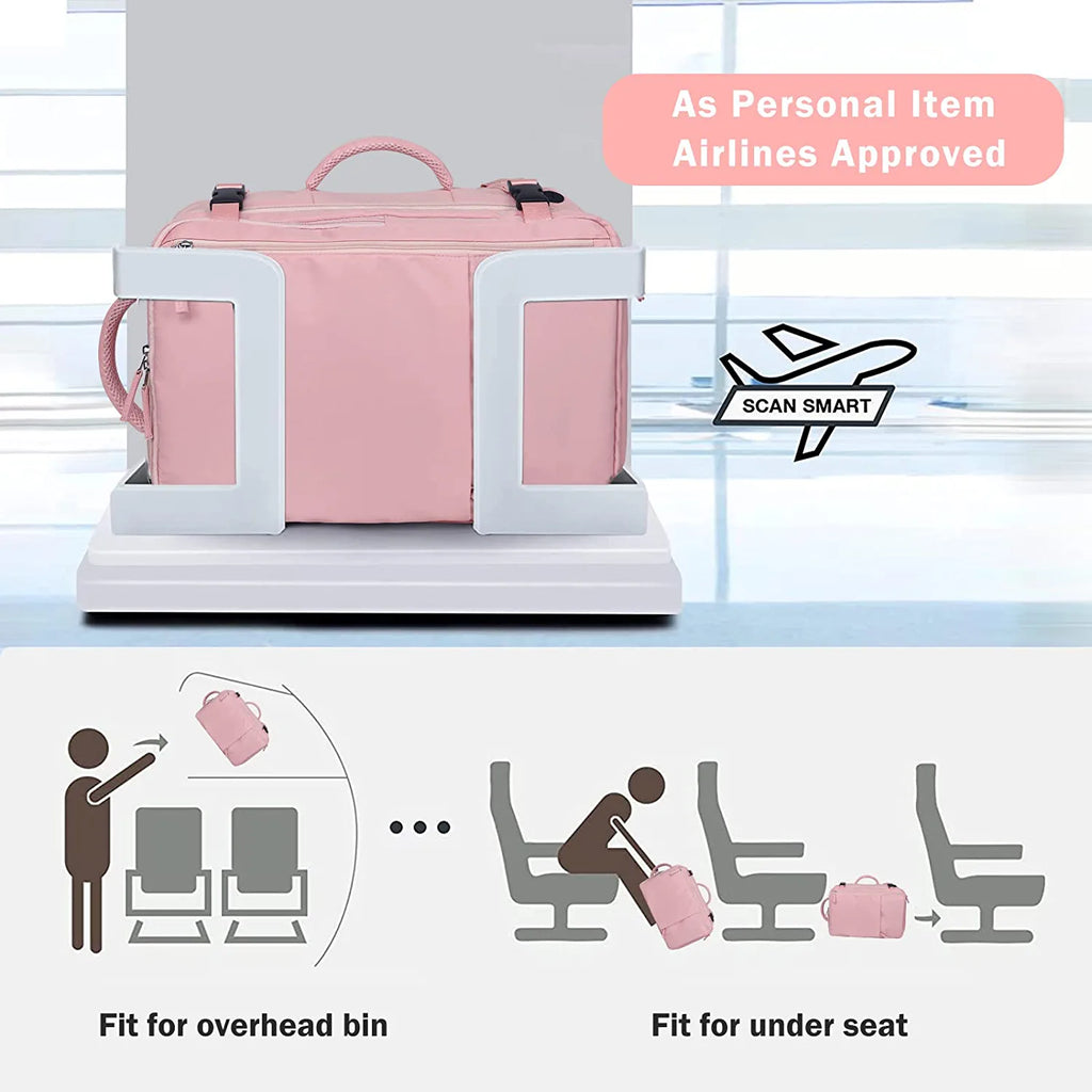 Pink Waterproof Travel Backpack with 2pcs Wash Bags H368