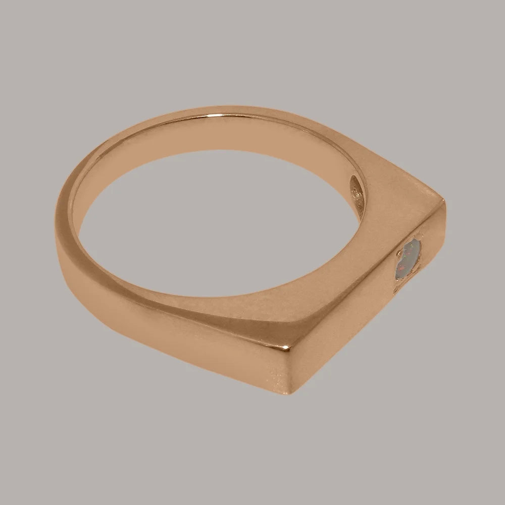 9k Rose Gold Opal Mens Band Ring X164