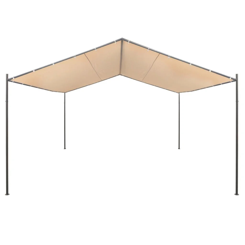 Beige Steel Gazebo Tent Canopy R625