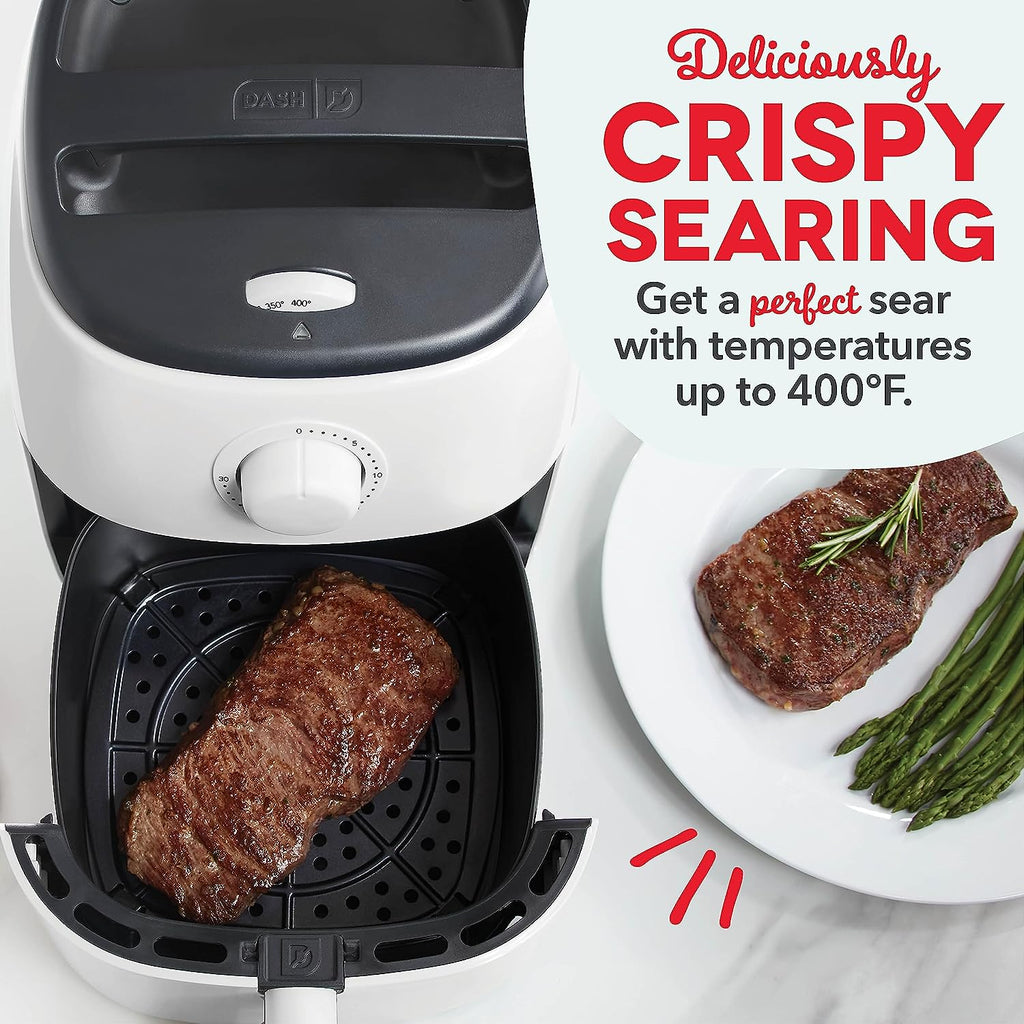 White 2.6Qt Electric Air Fryer Oven Cooker with Non Stick Fry Basket G3910