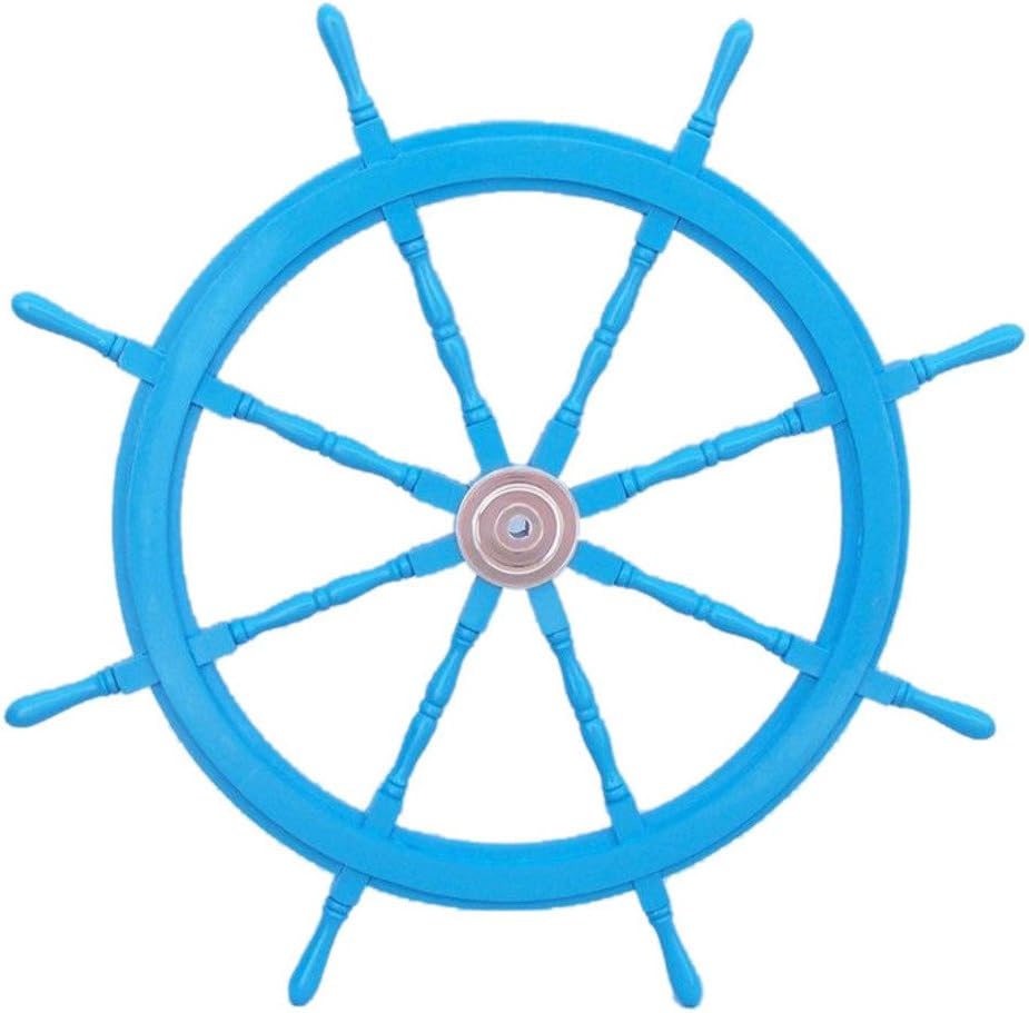Wood and Brass Decorative Ship Wheel 24 K621
