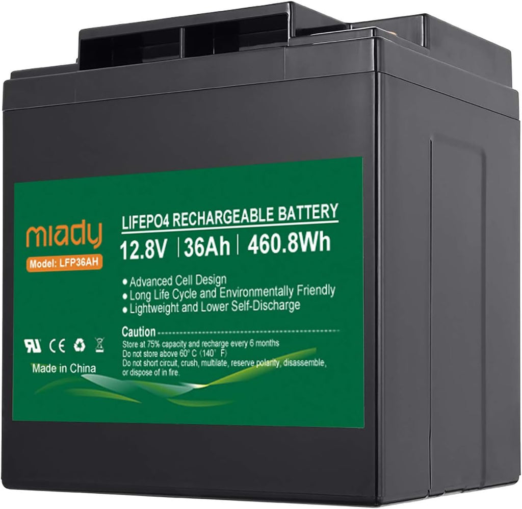 12V 100Ah Lithium Phosphate Battery, 2000+ Cycles LiFePO4 Battery P76704