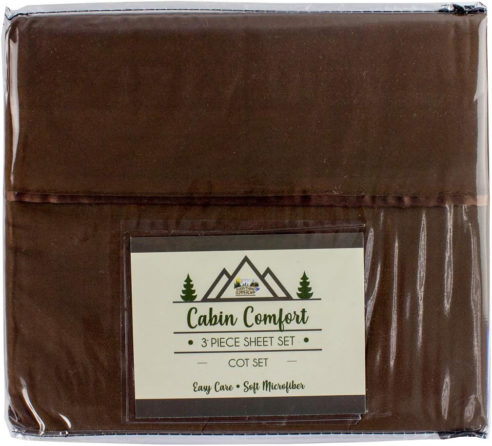 Cot Sheet for Camping and RV Cots, 72 x 28 Inches, Chocolate, Pack of 2 J9606