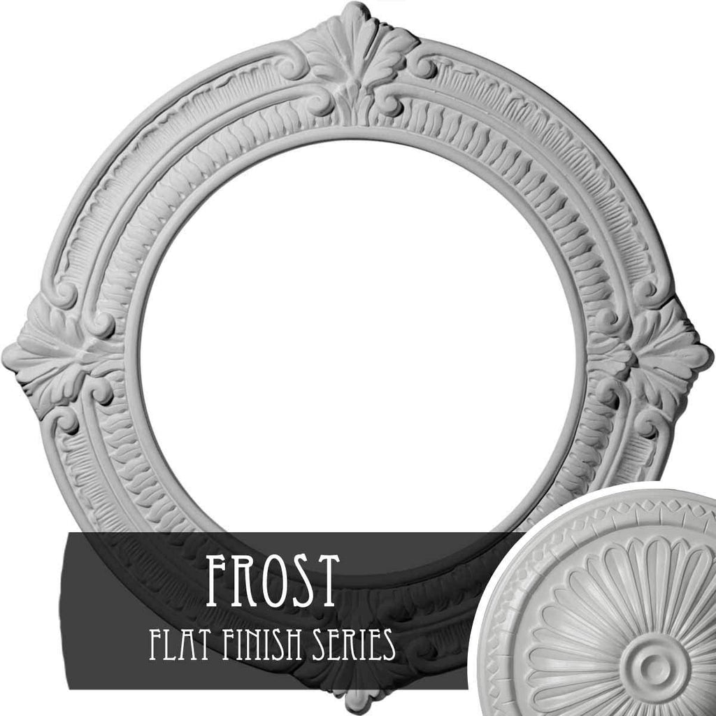 13 1/8x22OD x 8x22ID x 5/8x22P Hand-Painted Frost Ceiling Medallion T166717