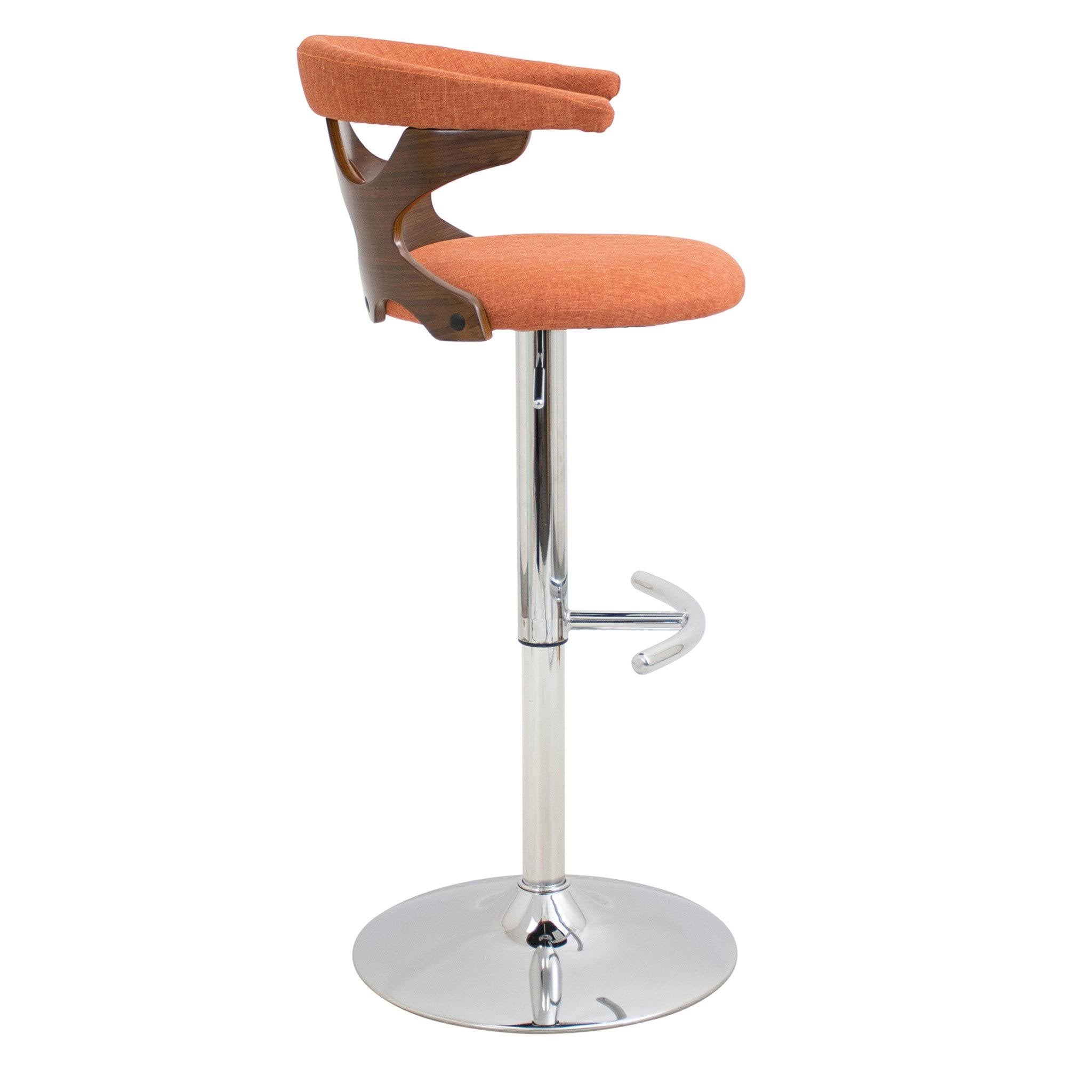Walnut and Teal Adjustable Barstool A95368
