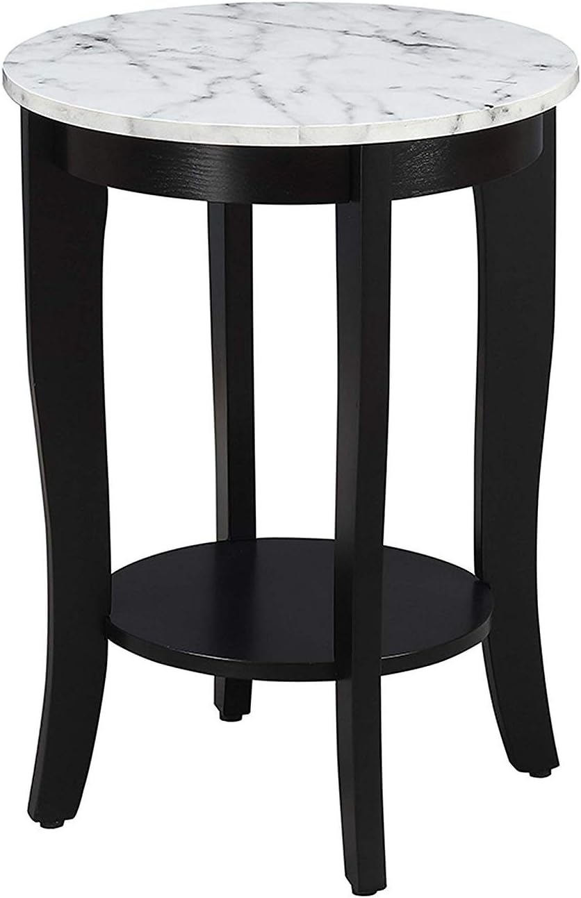 White Round End Table Y9442