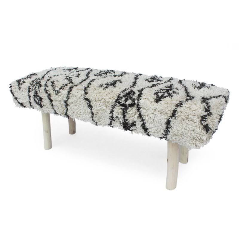 Black Cotton Rectangular Bench S9880