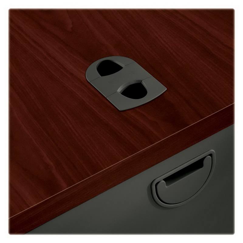 Mahogany Charcoal Left Return Desk Z207