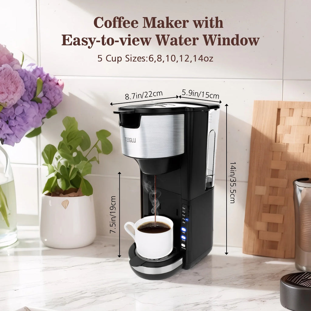 Black Single Serve Coffee Maker with 30 Oz Water Tank I39822