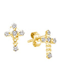 14kt Yellow Gold Diamond Cross Earrings 1/20 Cttw L988183