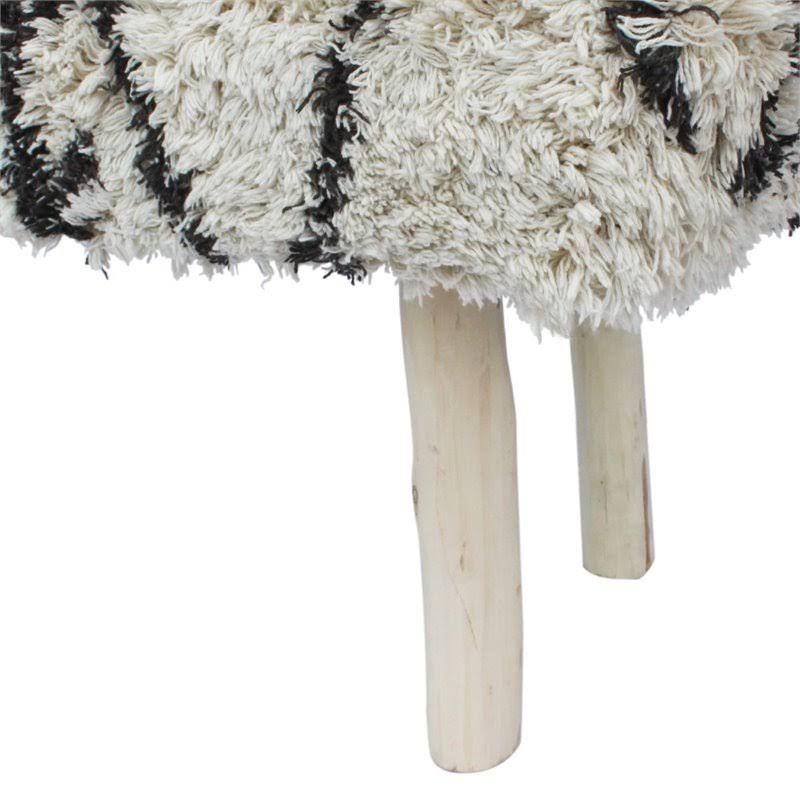Black Cotton Rectangular Bench S9880