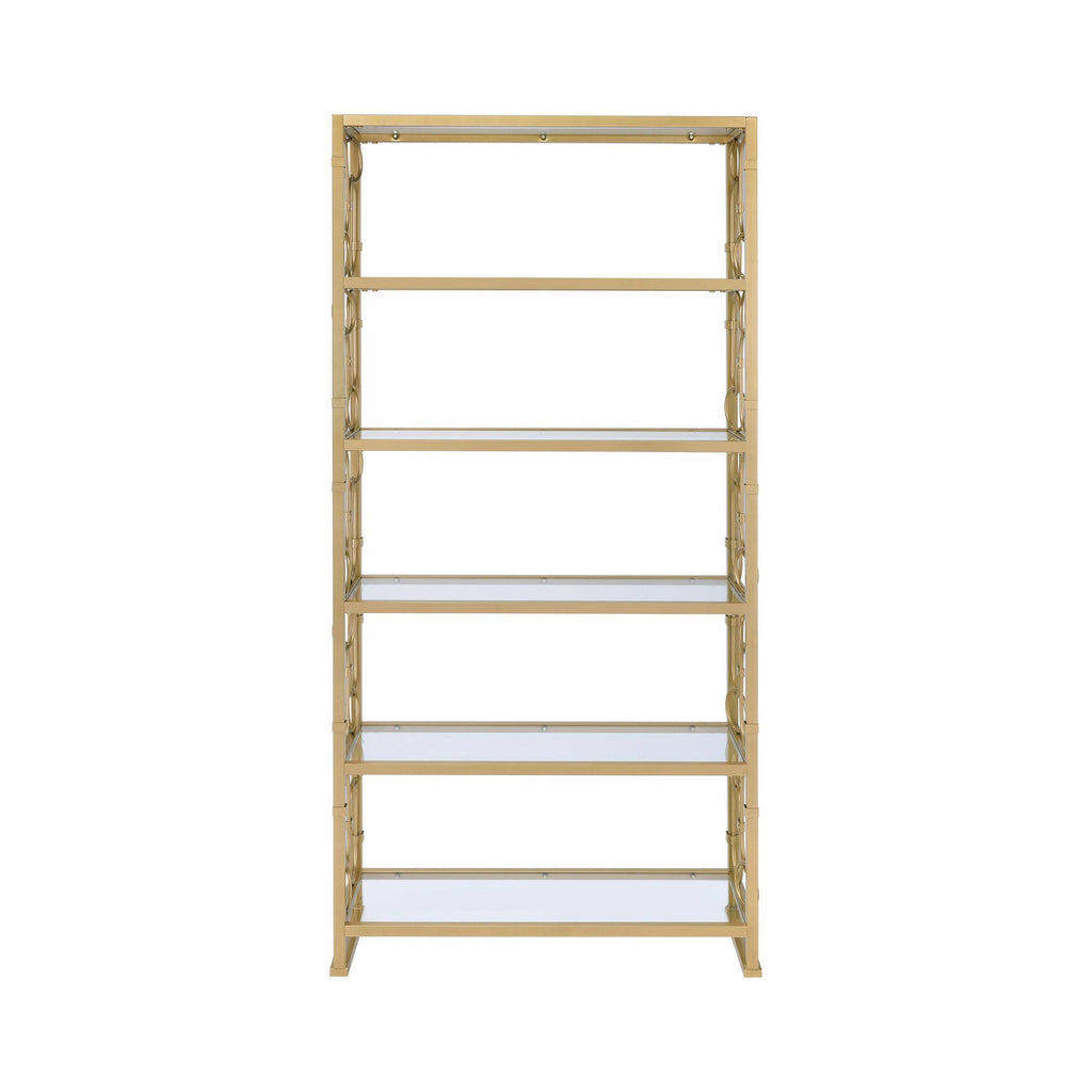 Clear Glass & Gold Bookshelf R376536