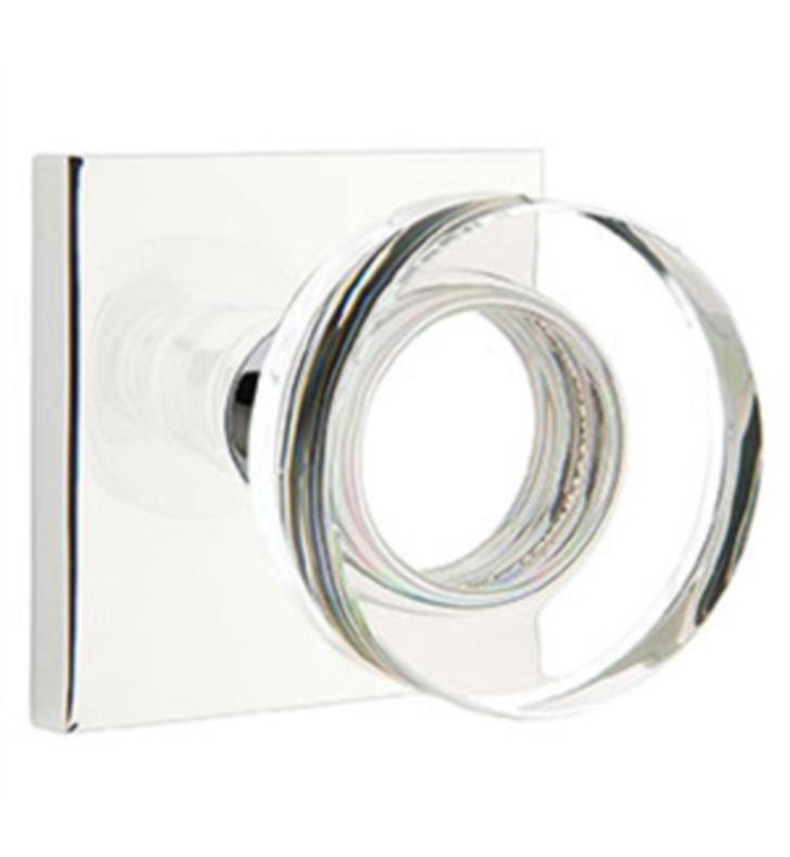 Flat Black Passage Set with Square Rosette and Round Knob V420