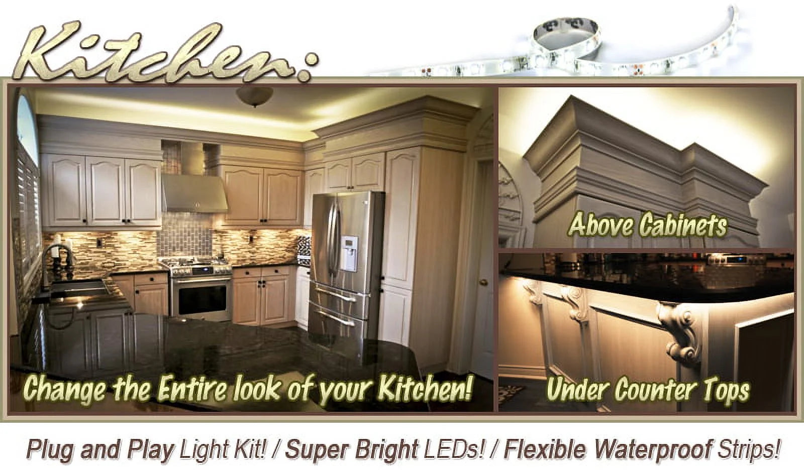 32.8 ft Warm White LED Strip Lighting Kit X33507