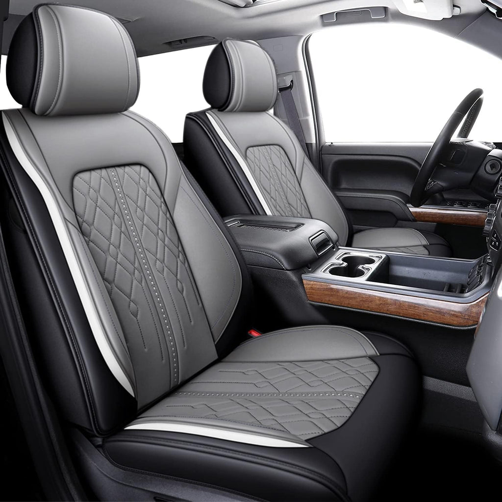 Black Waterproof Leather Full Set Car Seat Covers Y889