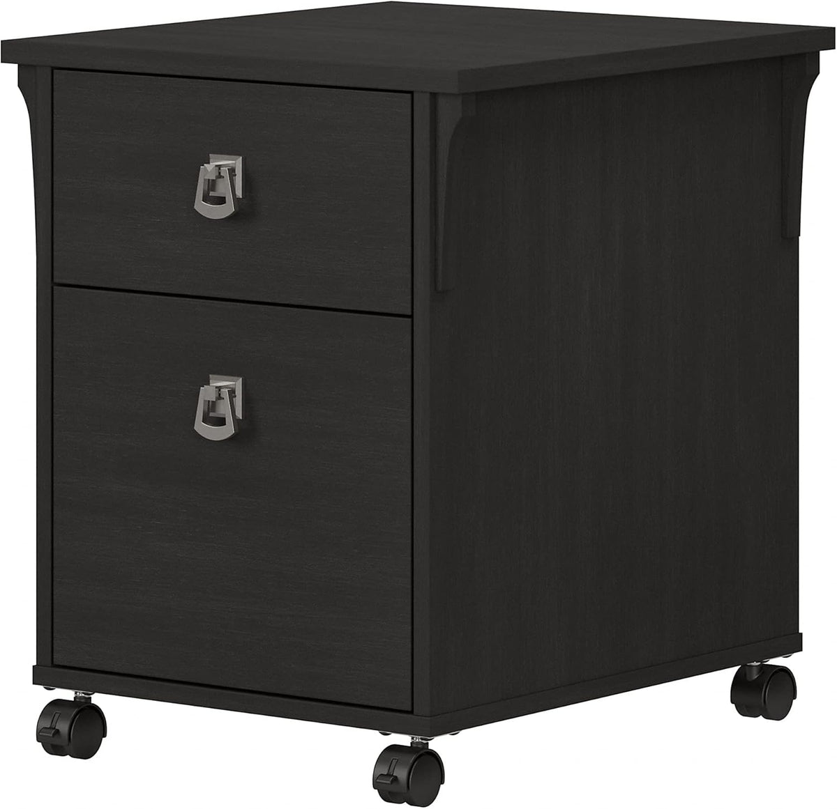 Vintage Black 2 Drawer Mobile File Cabinet A9395
