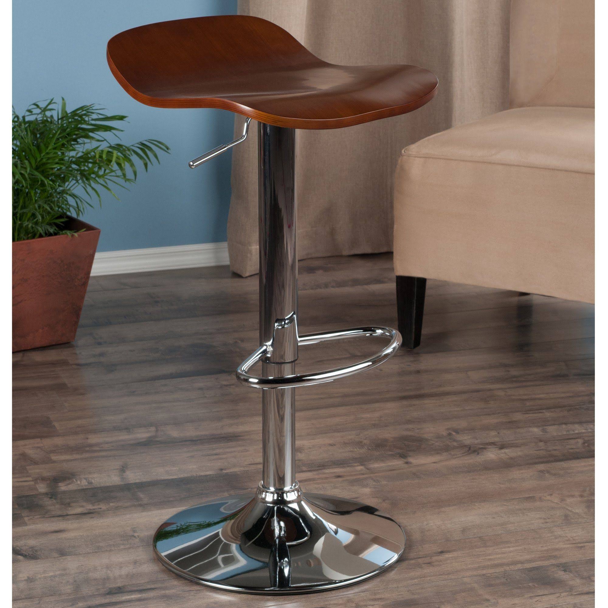 Set of 2 Adjustable Stool with Wood Veneer Top Z351239