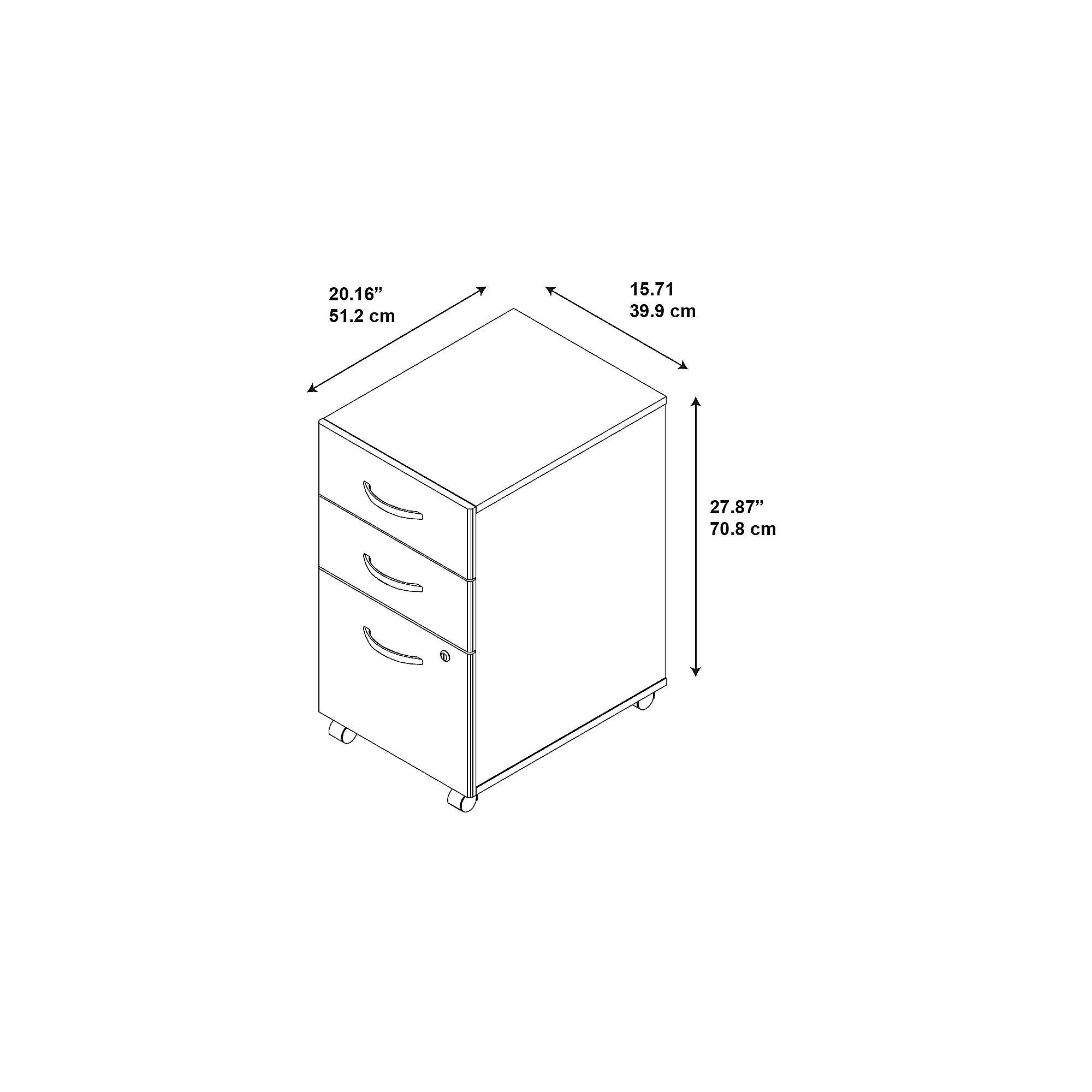 3 Drawer Mobile File Cabinet, Hansen Cherry K716439