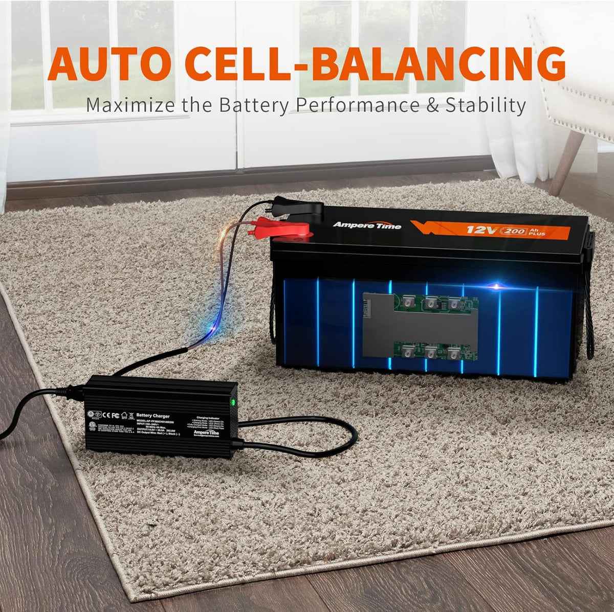 12V 200Ah LiFePO4 Battery with 20A Lithium Battery Charger R637731