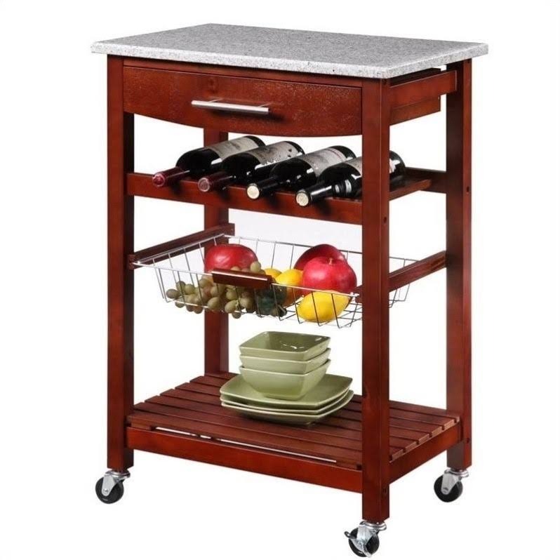 Granite Top Kitchen Cart B862
