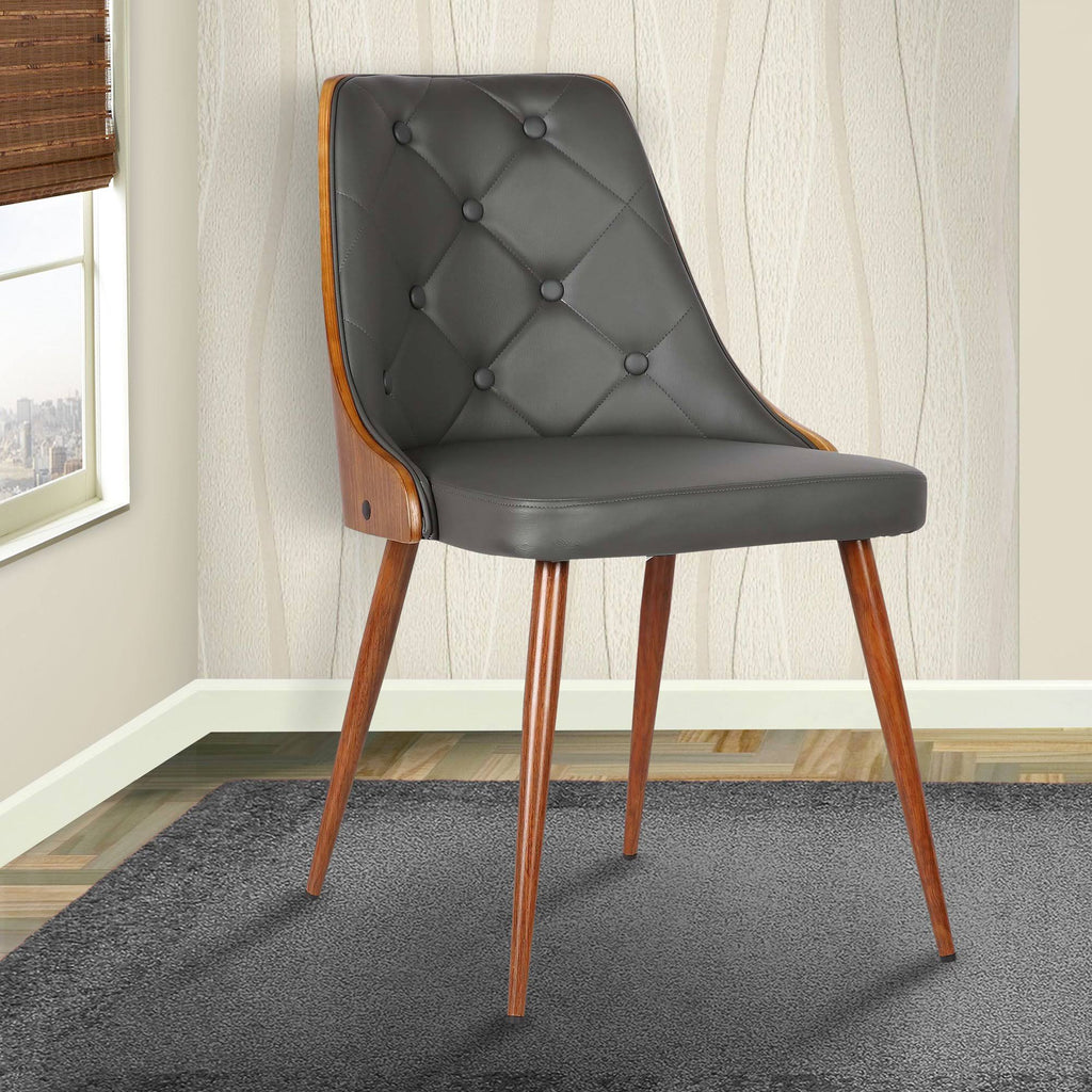 Walnut Gray Mid-Century Dining Chair L7394