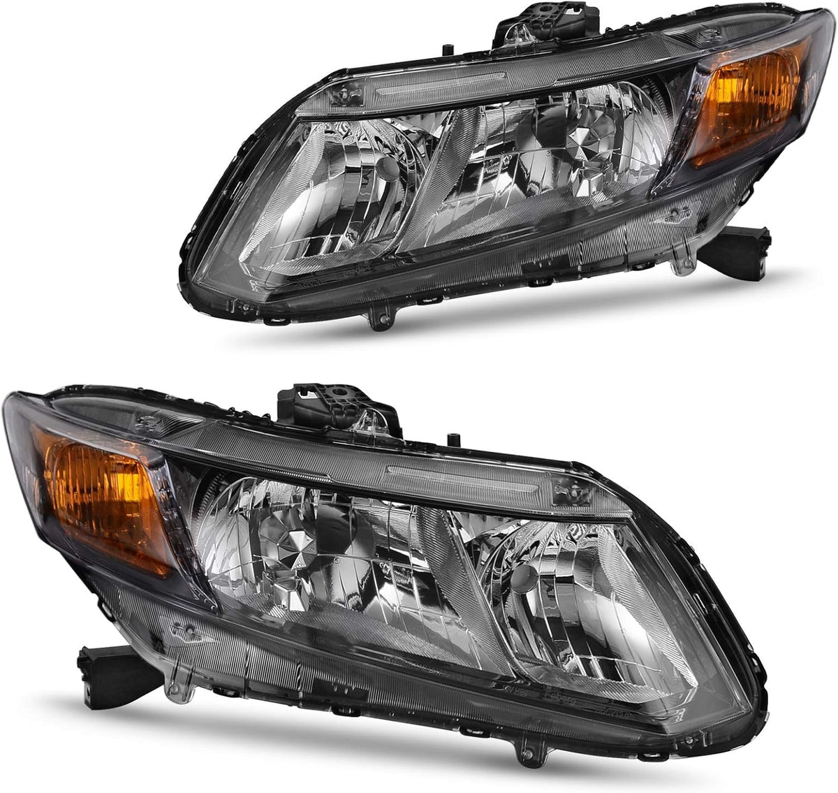 Headlight Assembly for Civic Sedan 4-Door and Coupe 2-Door, Black Housing D41012