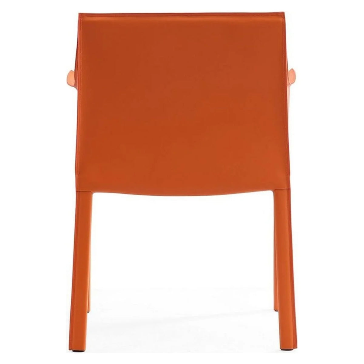 Coral Orange Leather Arm Chair (Set of 2) B9006