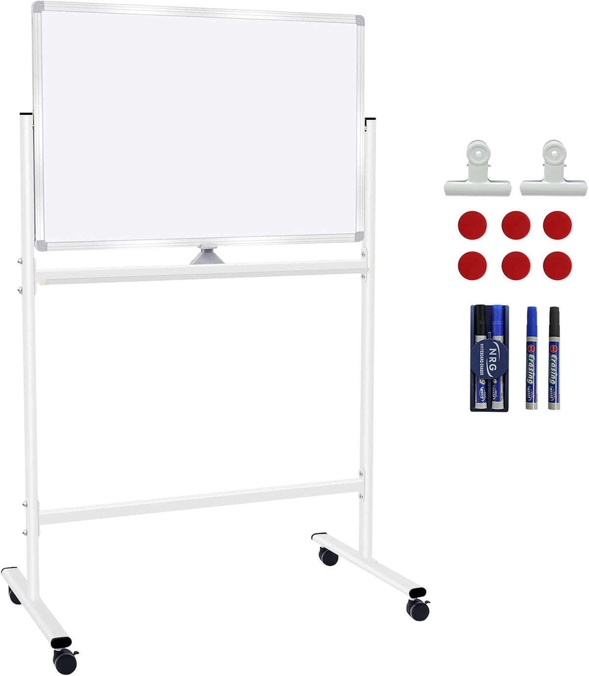 36x48 Double Sided Magnetic Dry Erase Board on Wheels with Stand C9710