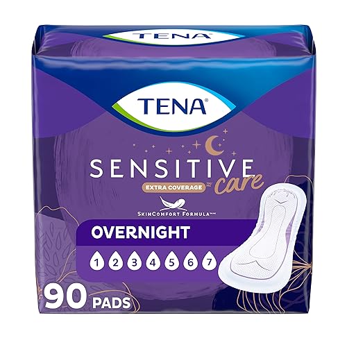 Incontinence Pads, Overnight Absorbency, Extra Coverage - 135 Count B6645