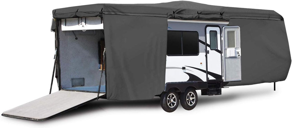 Waterproof RV Cover Fits Length 35'-38' Travel Trailer Camper Zippered Panels D9119