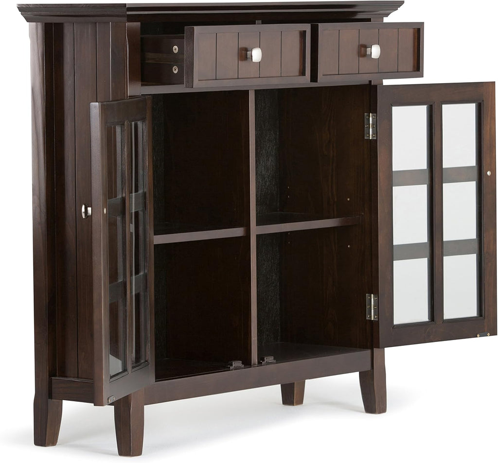 Solid Wood Storage Cabinet with 2 Drawers and 2 Doors X755473
