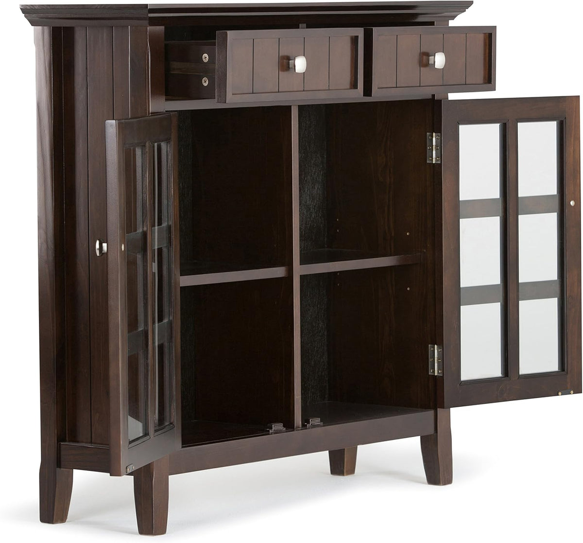 Solid Wood Storage Cabinet with 2 Drawers and 2 Doors X755473