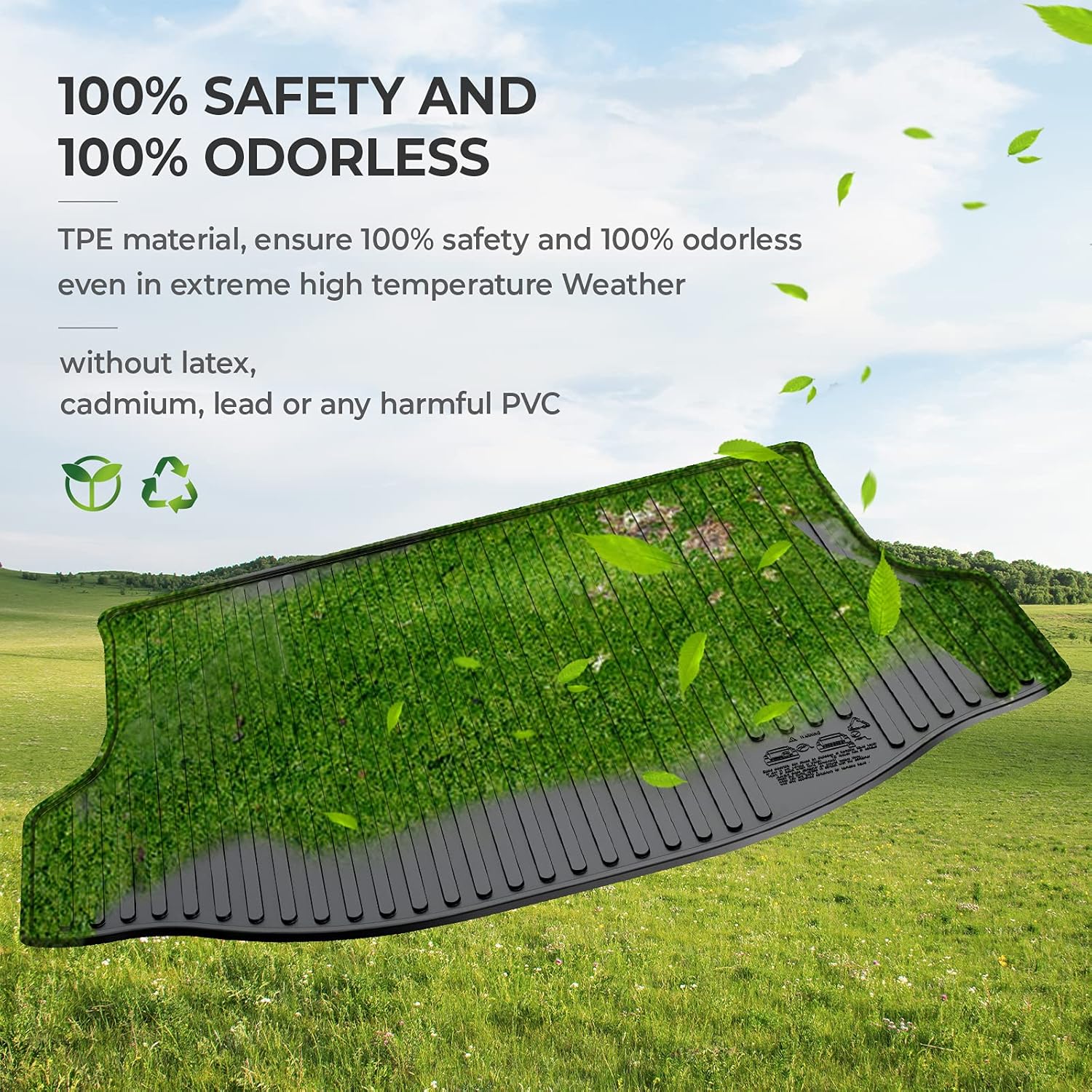 Black Heavy Duty Cargo Liner Trunk Mat for RAV4 P6960