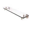 16 in. Glass Shelf with Twisted Accents Unlacquered Brass P7633