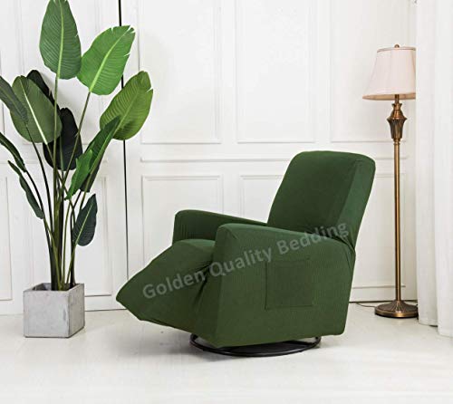 Navy Blue Stretch Recliner Slipcover with Elastic Straps Polyester Spandex M413