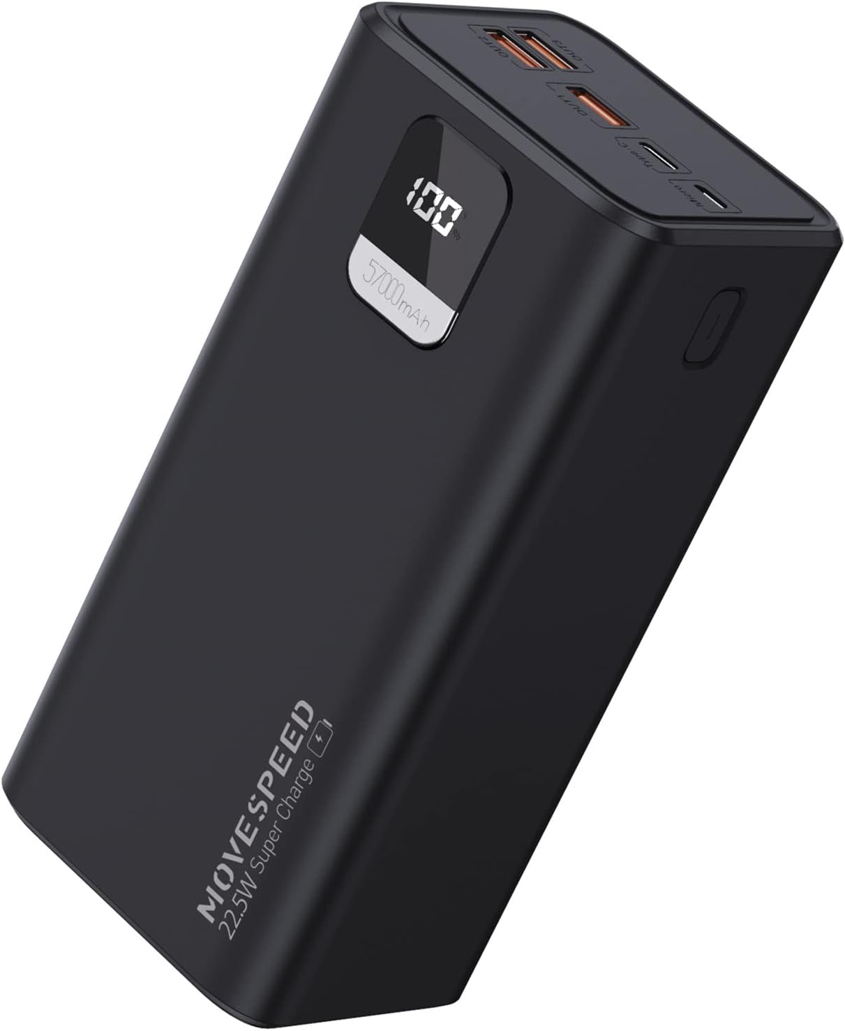 57000mAh Power Bank, 20W PD USB C & 22.5W QC Fast Charging, 4 Outputs & 2 Inputs, LED Display, Pack of 2 J292