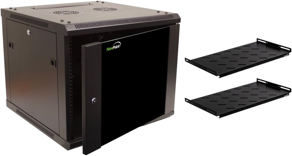 9U Wall Mount Network Server Cabinet Rack Enclosure Glass Door Lock B67001